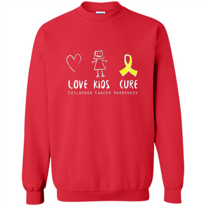 Love Kids Cure Childhood Cancer Awareness T-shirt Red