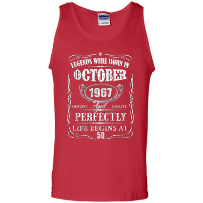 Legends Were Born In October 1967 T-shirt Red