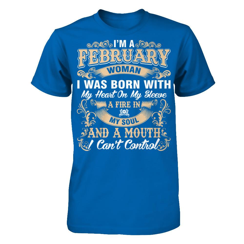 I'm A February Woman T-shirt Gildan - Short Sleeve Tee Royal