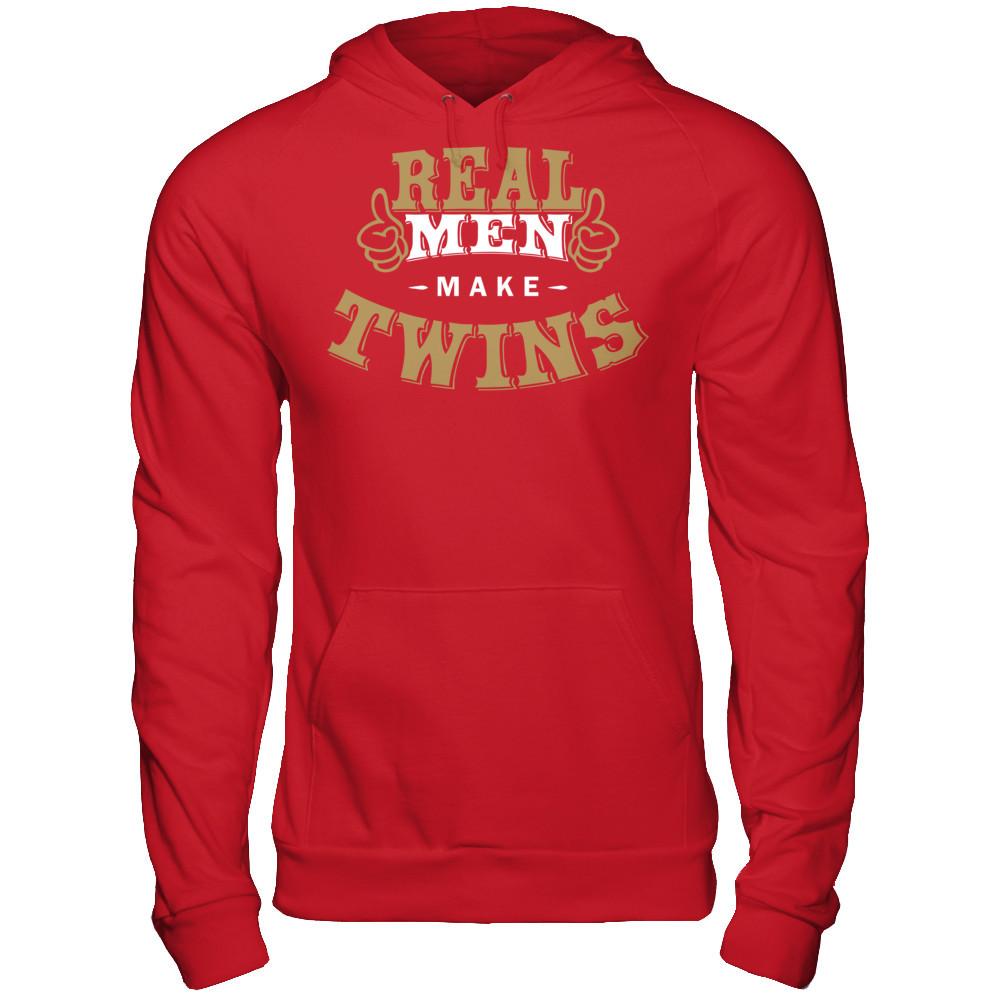 Real Men Make Twins T-shirt Gildan - Pullover Hoodie Red