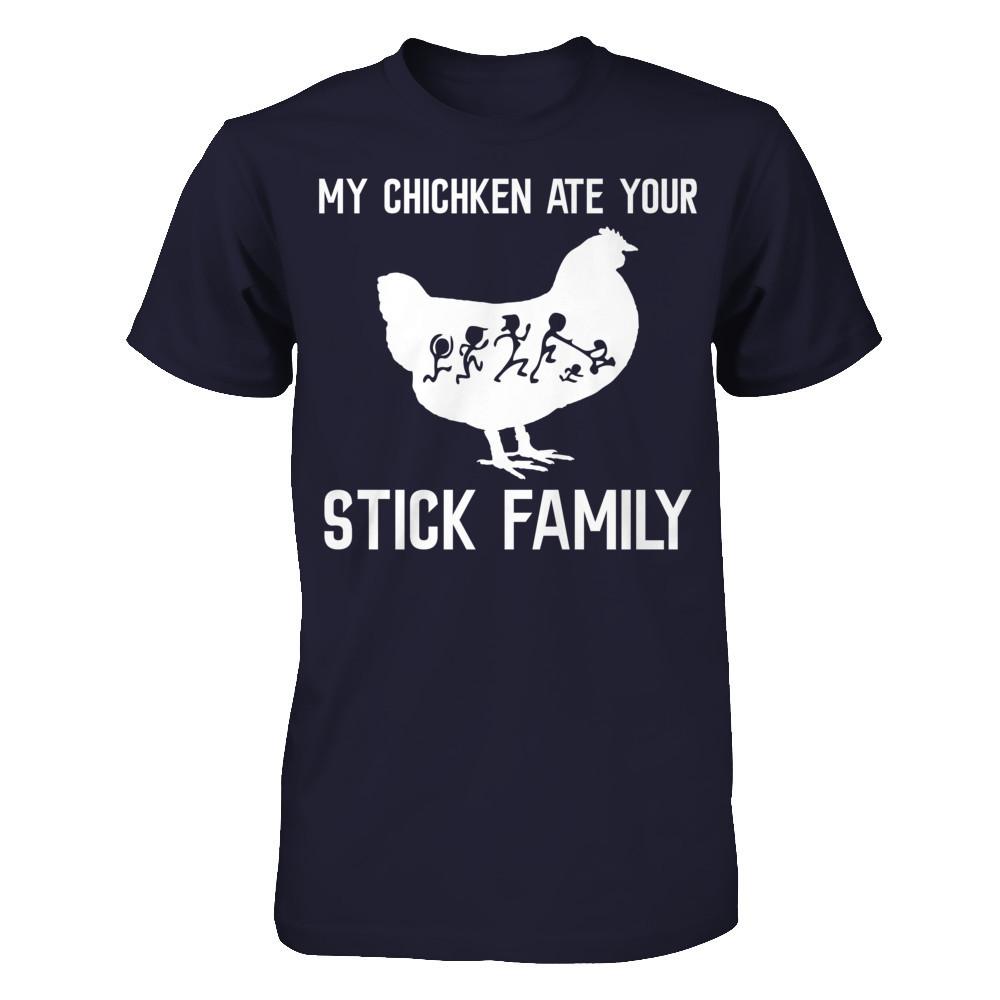 My Chicken Ate Your Stick Family Next Level - Unisex Fitted Tee Midnight Navy