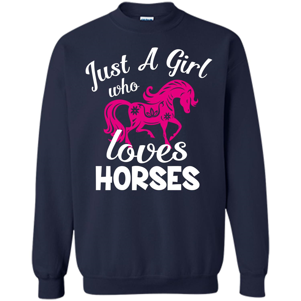 Horse Lover T-shirt Just A Girl Who Loves Horses Navy