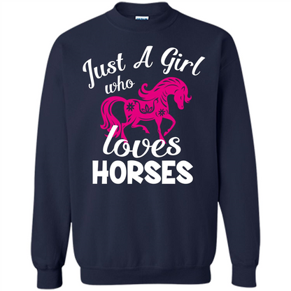 Horse Lover T-shirt Just A Girl Who Loves Horses Navy