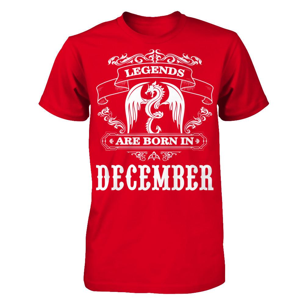 Legends Are Born In December T-shirt Next Level - Unisex Fitted Tee Red