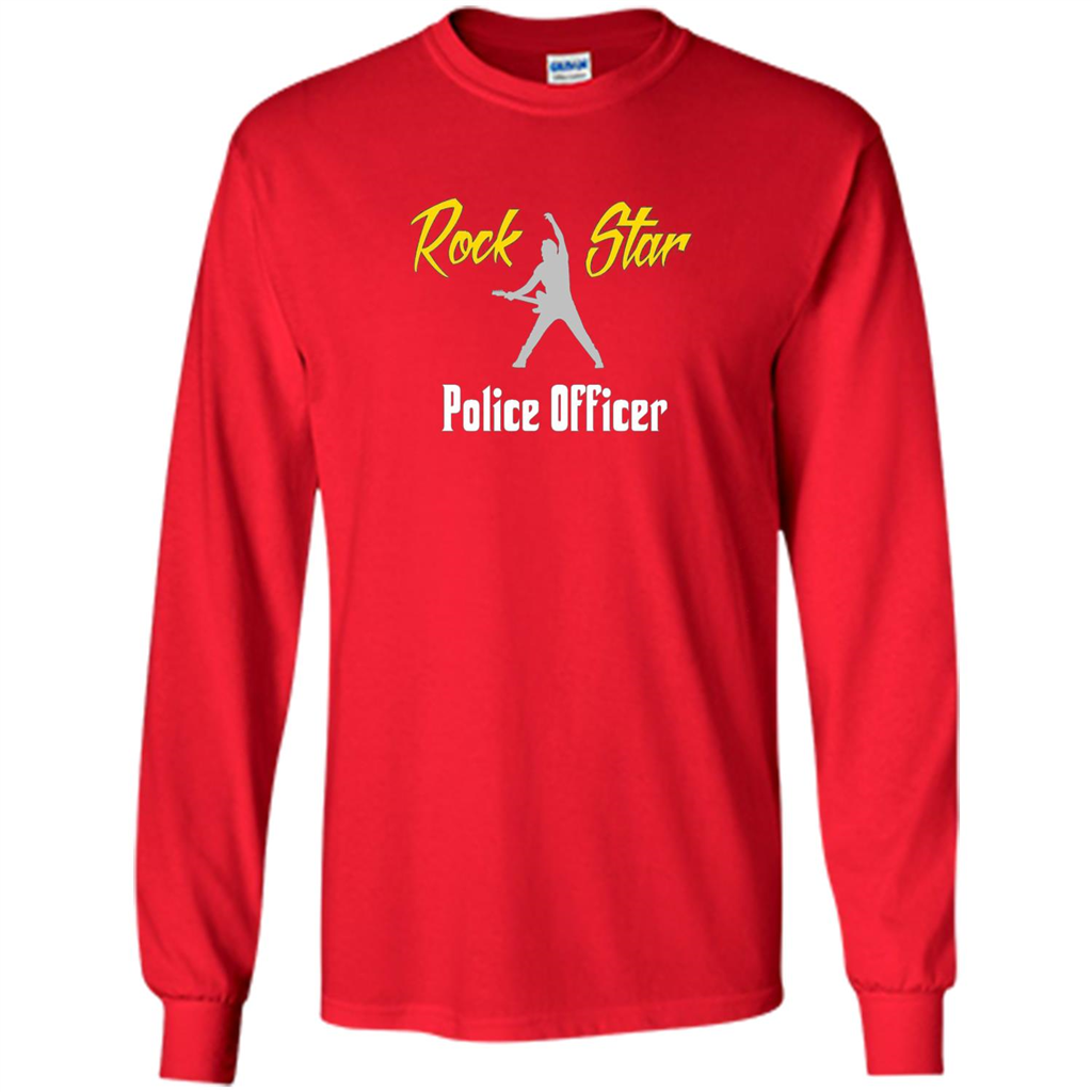 This Guy Is A Rock Star Police Officer T-shirt Red