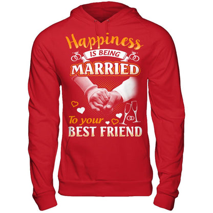 Happiness Is Being Married To Your Best Friend T-shirt Gildan - Pullover Hoodie Red