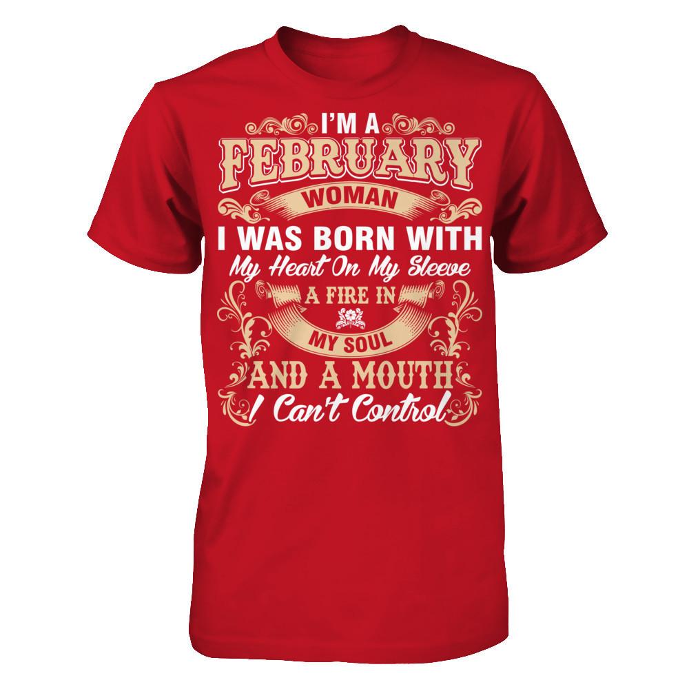 I'm A February Woman T-shirt Gildan - Short Sleeve Tee Red