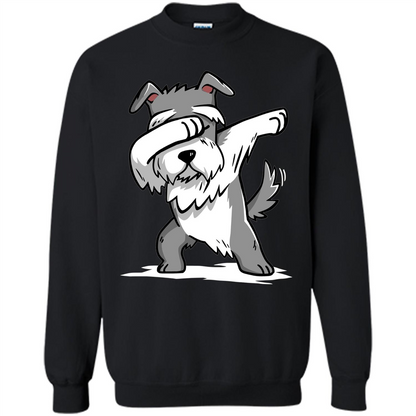 Schnauzer Cute Dabbing T-Shirt Funny Dab Dance Gift T-shirt Black