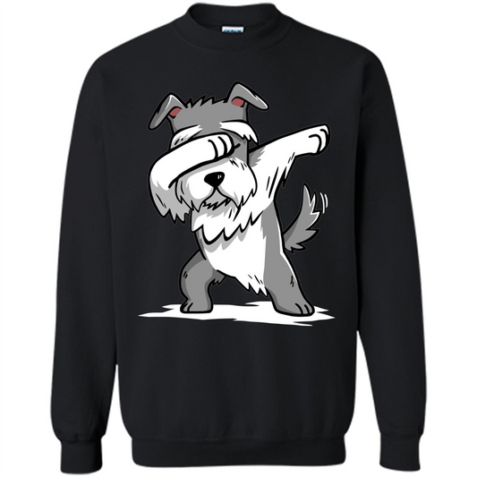 Schnauzer Cute Dabbing T-Shirt Funny Dab Dance Gift T-shirt Black