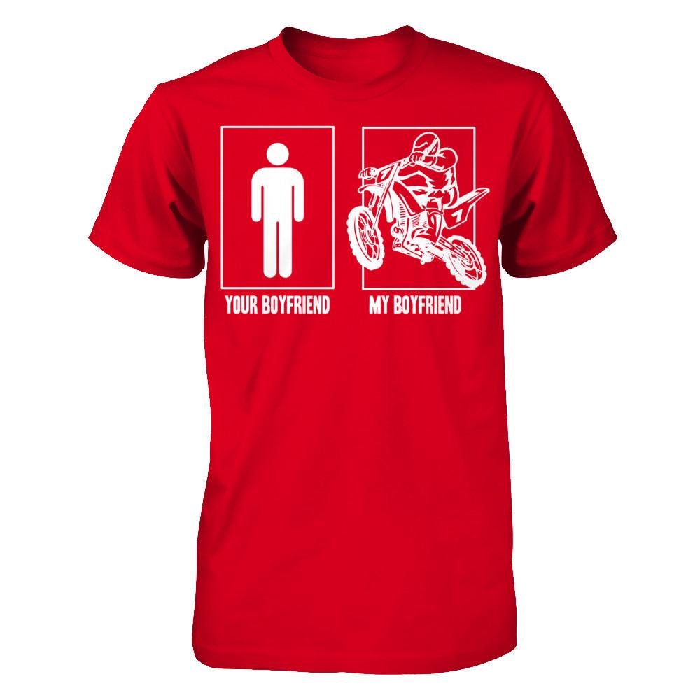 Your Boyfriend- My Boyfriend - Rider Next Level - Unisex Fitted Tee Red