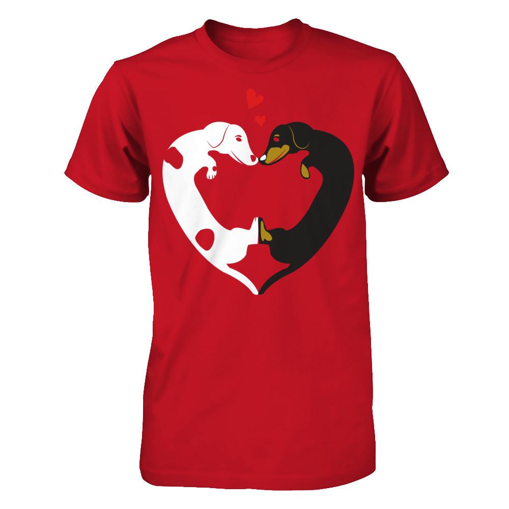 Dog Heart - Love Dog T-shirt Gildan - Short Sleeve Tee Red