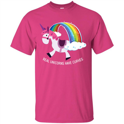 Unicorn T-shirt Real Unicorns Have Curves T-shirt Heliconia