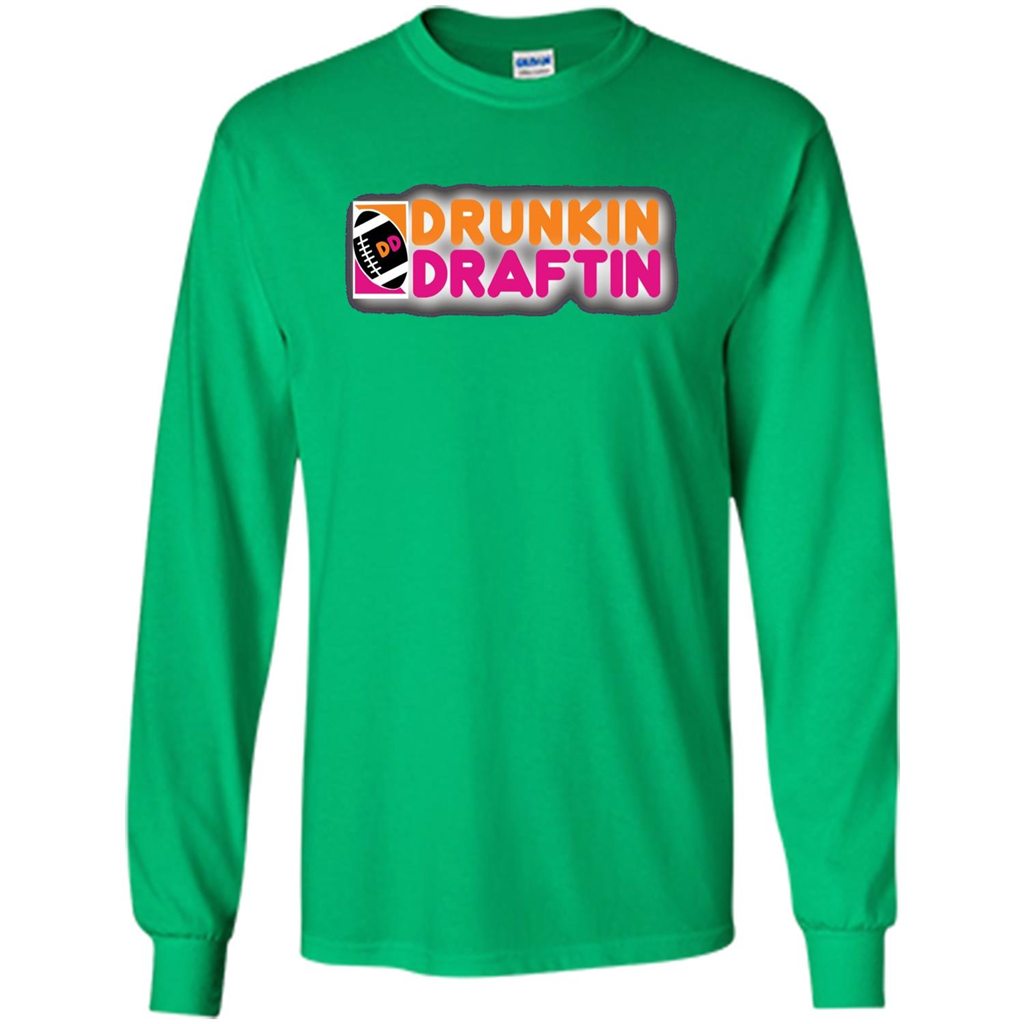 Drunkin' Draftin' T-shirt Funny Fantasy Football Draft T-shirt Irish Green