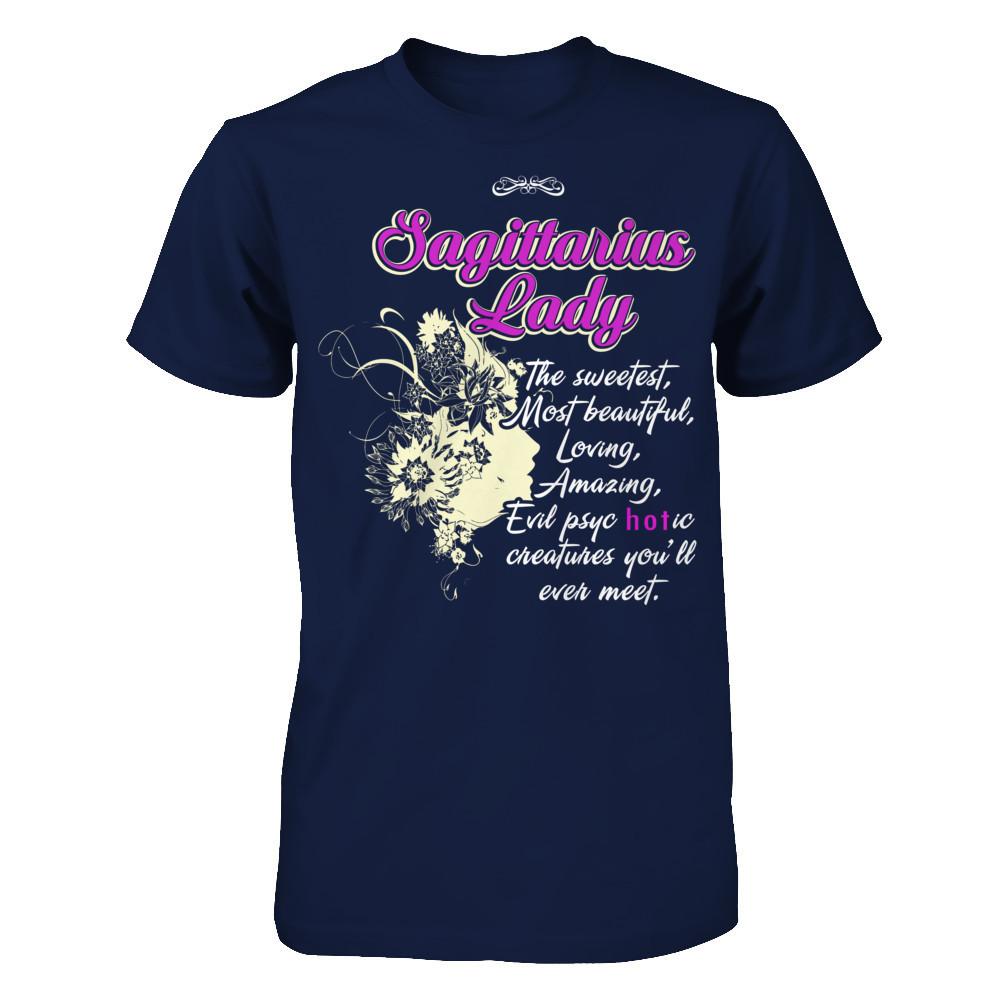 Sagittarius Lady - The Sweetest, Most Beautiful, Loving, Amazing Gildan - Short Sleeve Tee Navy