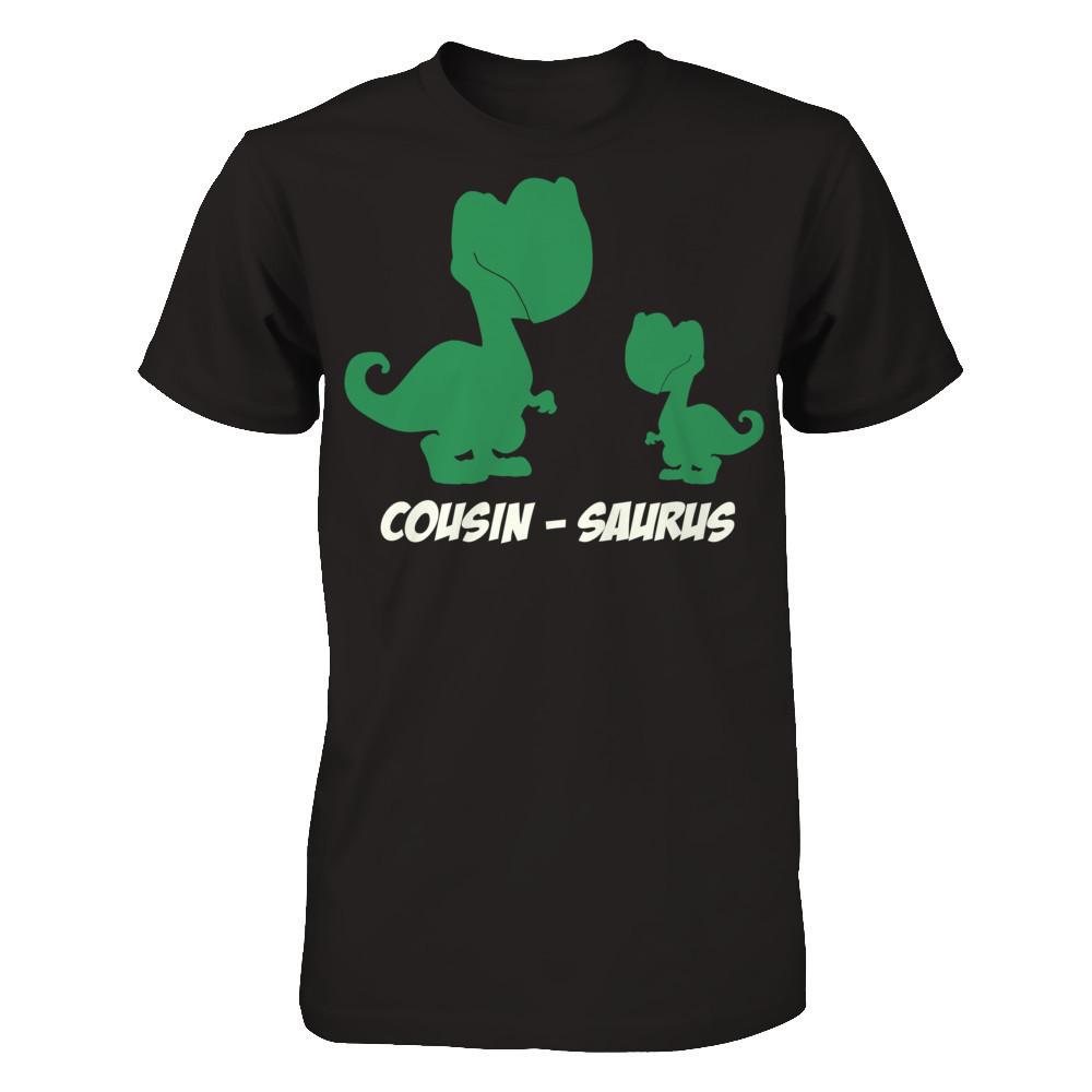 Dino Family T-shirt Cousin-Saurus Gildan - Short Sleeve Tee Black