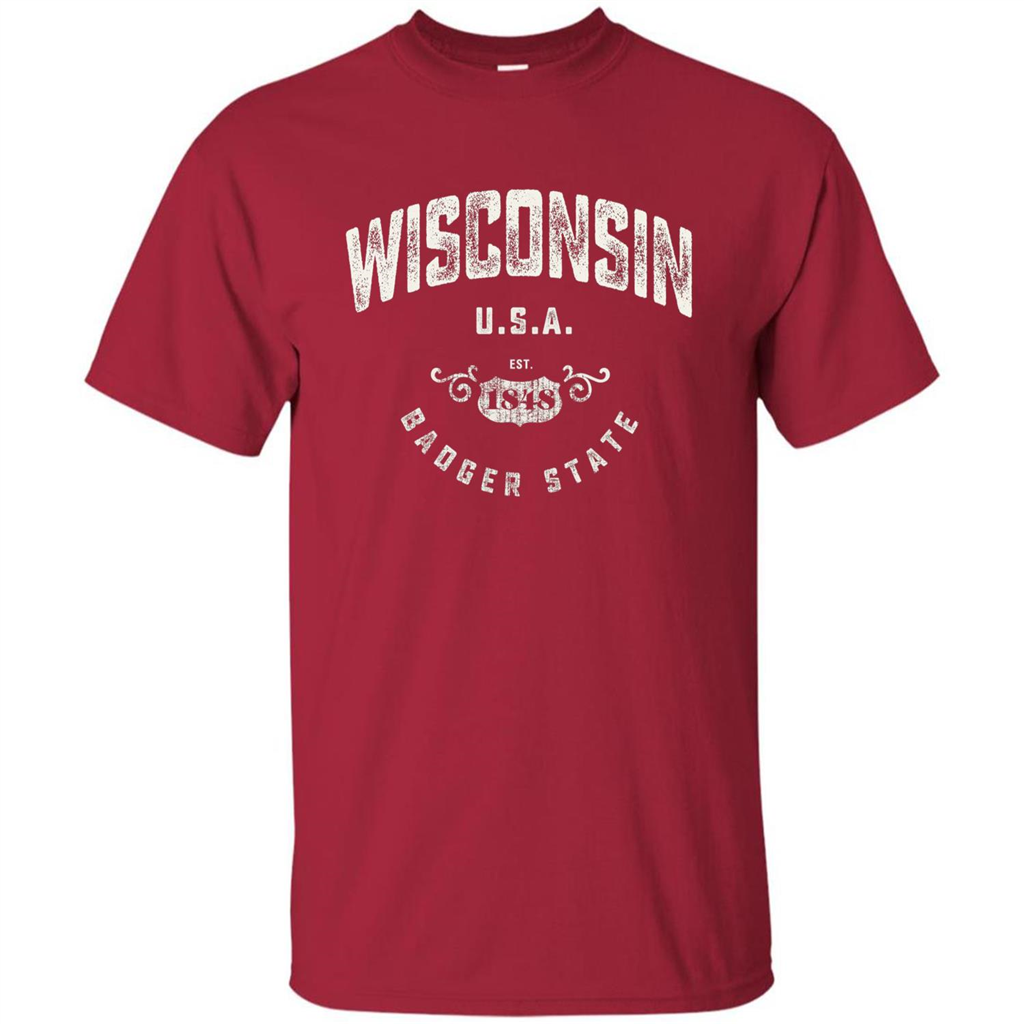 Wisconsin Badger State T-shirt Cardinal