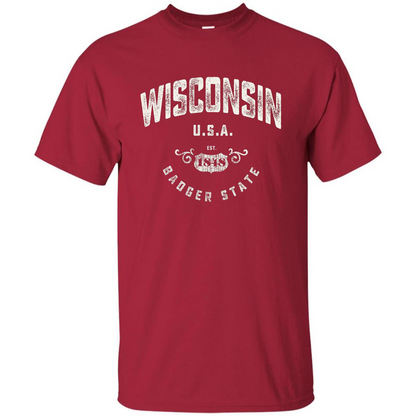 Wisconsin Badger State T-shirt Cardinal