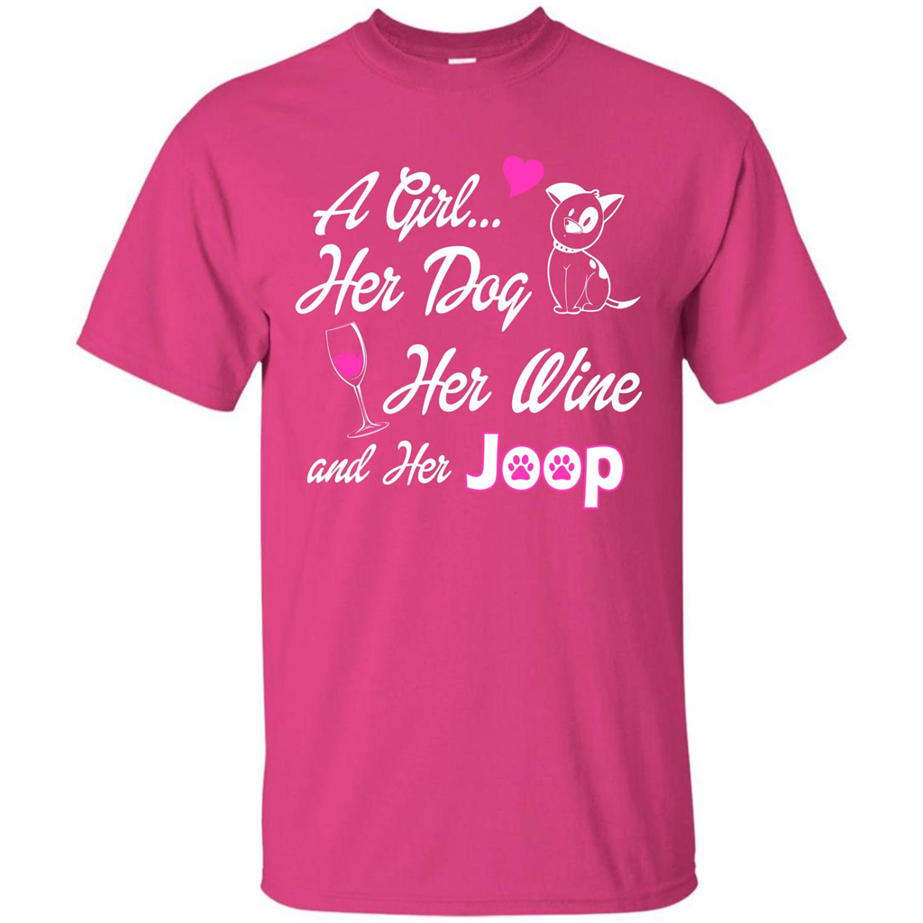 Dog T-shirt A Girl Her Dog Her Wine And Her Joop T-shirt Heliconia