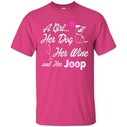 Dog T-shirt A Girl Her Dog Her Wine And Her Joop T-shirt Heliconia
