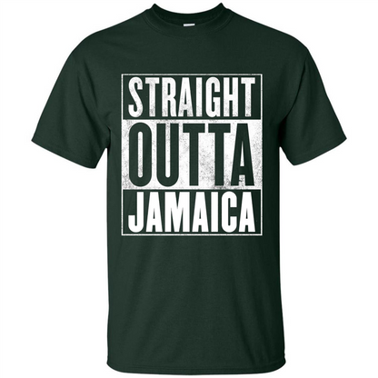 Jamaica T-Shirt - Straight Outta Jamaica T-shirt Forest Green