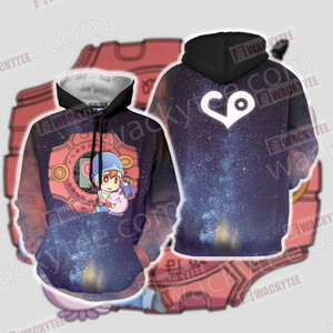 Digimon Hikari And Tailmon Unisex 3D Hoodie