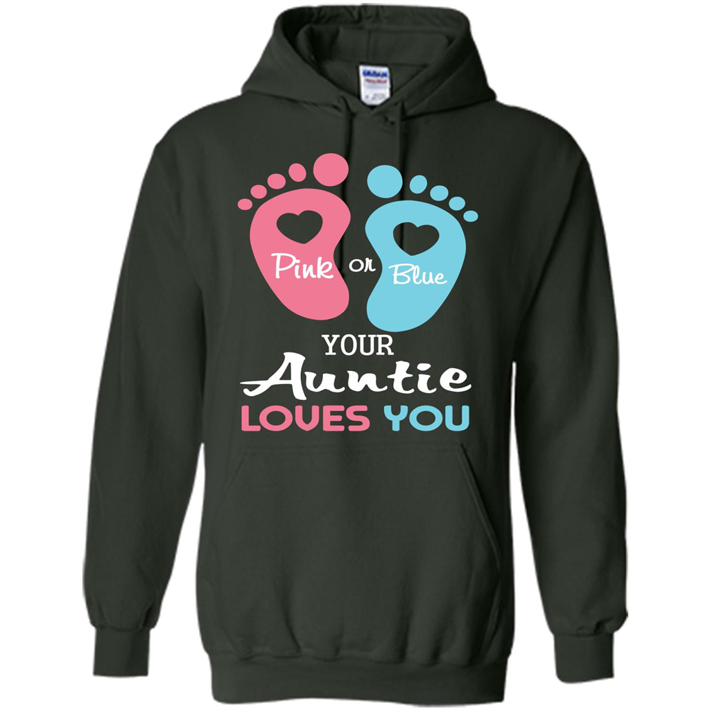 Baby T-shirt Pink Or Blue Your Auntie Loves You Forest Green