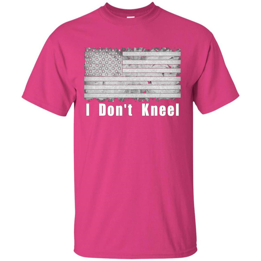 American T-shirt I Don't Kneel Patriotic American Flag Heliconia
