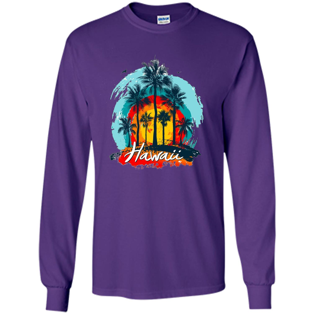 Summer T-shirt Hawaiian Islands Aloha T-Shirt Purple