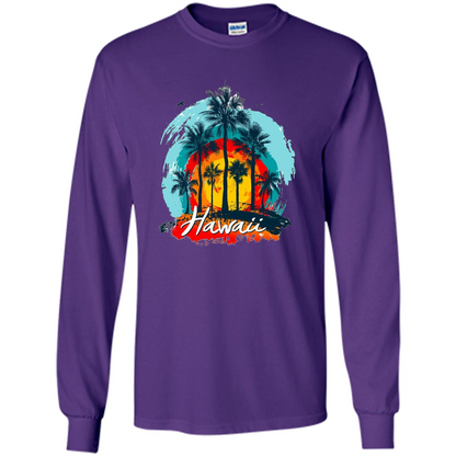 Summer T-shirt Hawaiian Islands Aloha T-Shirt Purple