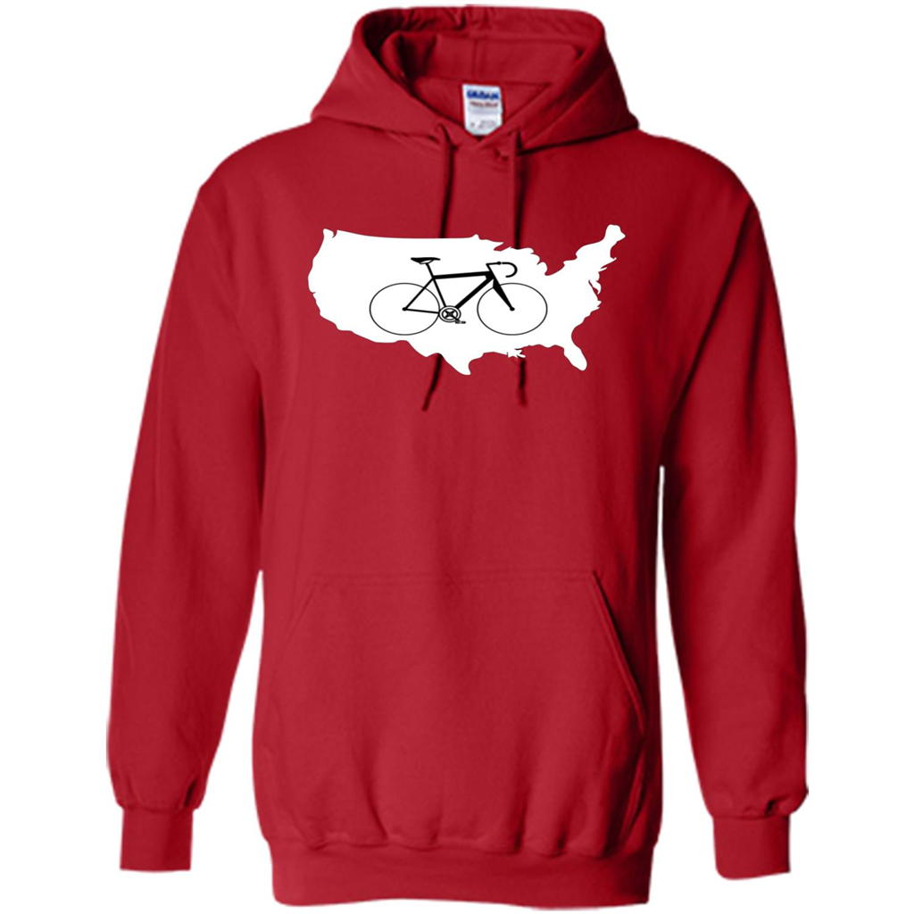 Bicycle America T-shirt USA States Road Bike Red