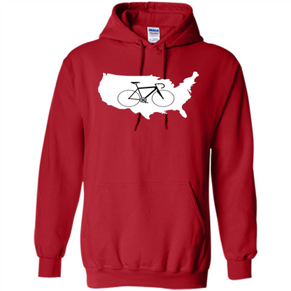 Bicycle America T-shirt USA States Road Bike Red