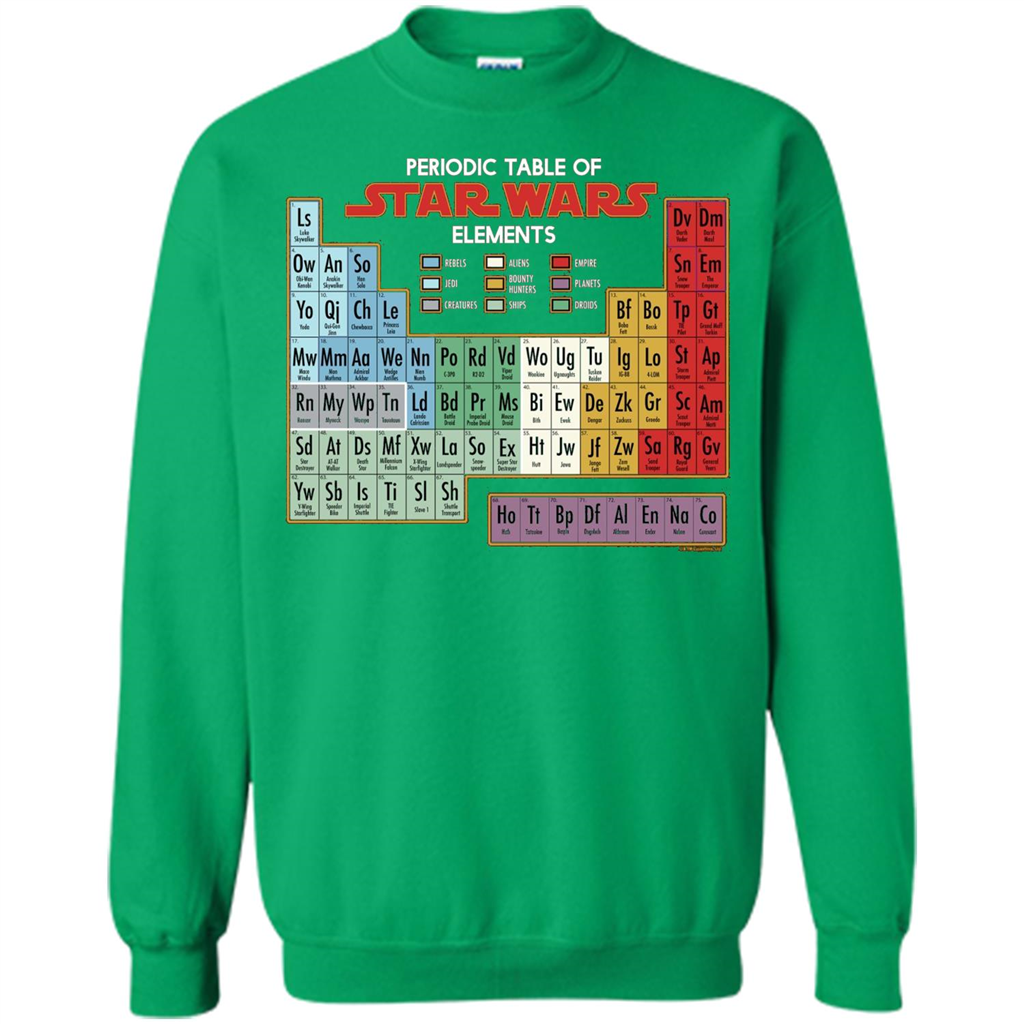 Movie T-shirt Periodic Table of Elements Graphic T-Shirt Irish Green