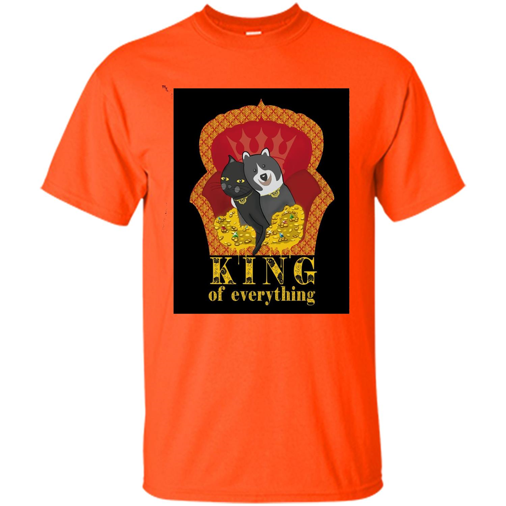Cats And Dogs Lovers T-shirt King Of Everything Orange
