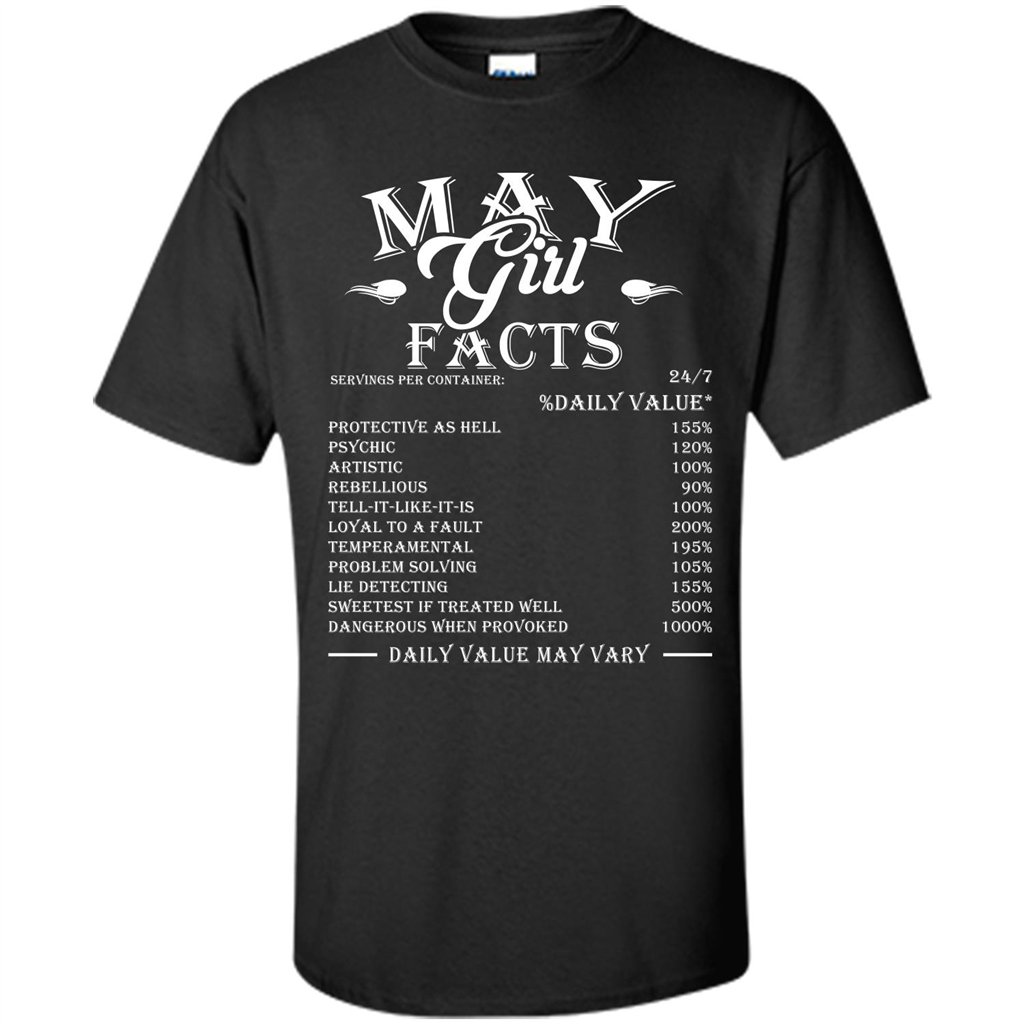 May Girl Facts T-shirt Black