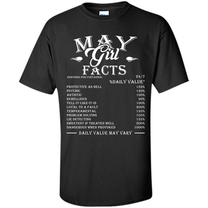 May Girl Facts T-shirt Black