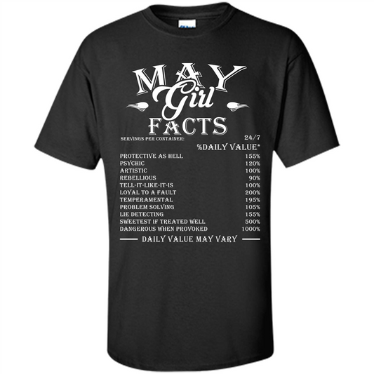 May Girl Facts T-shirt Black