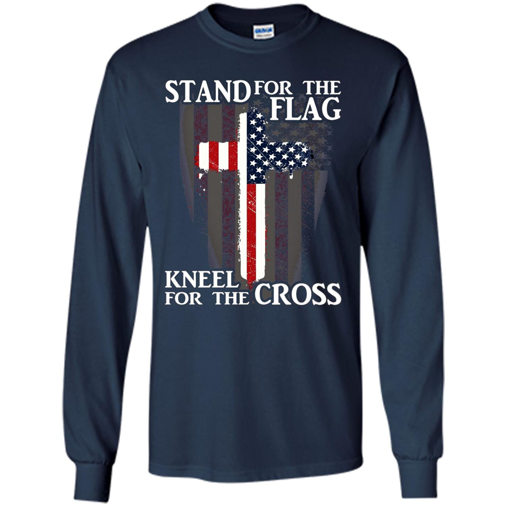 Stand For The Flag Kneel For The Cross T-Shirt Navy