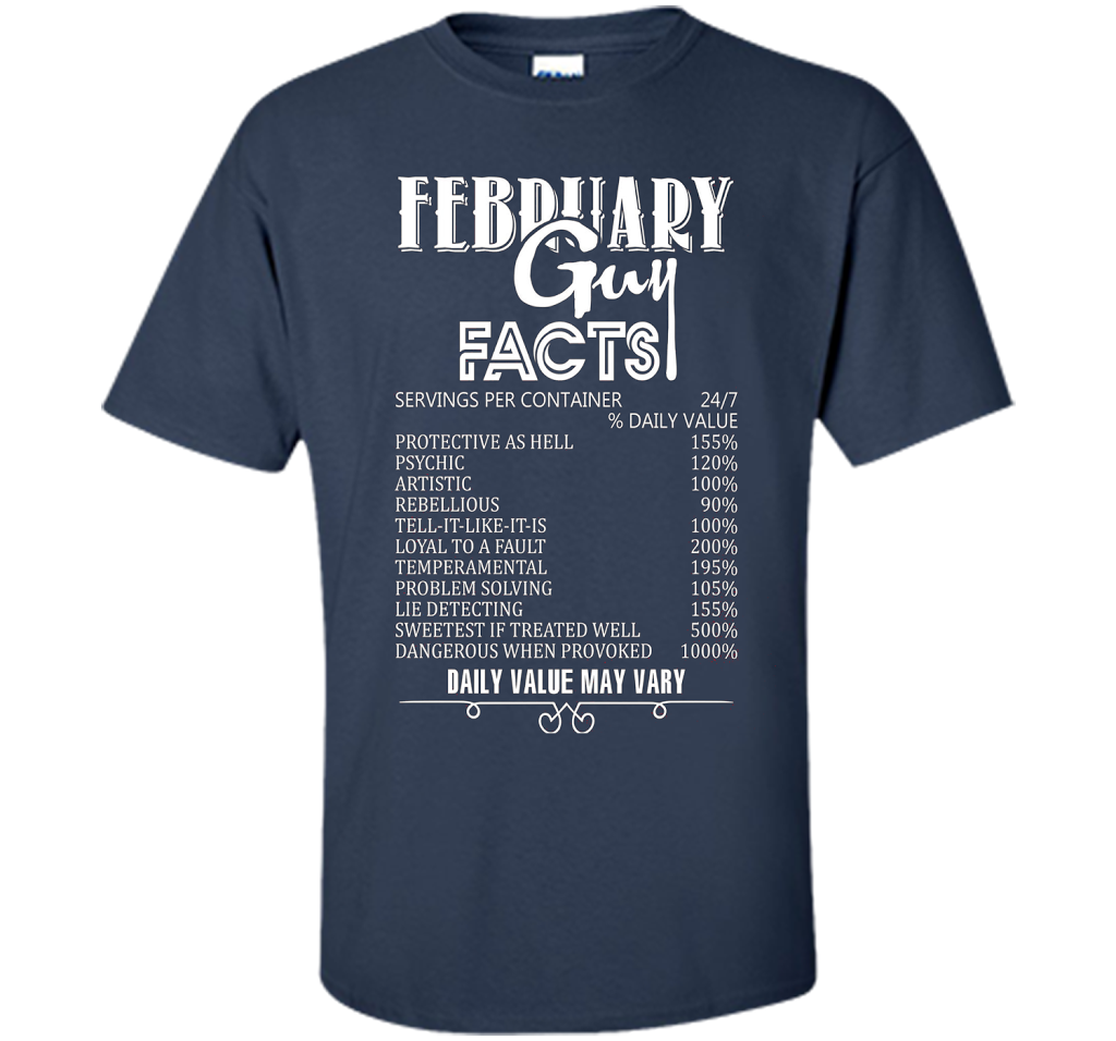 February Guy Facts T-shirt Navy