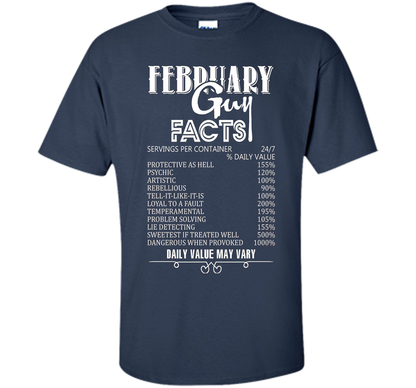 February Guy Facts T-shirt Navy