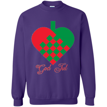 God Jul Merry Christmas T-shirt Purple