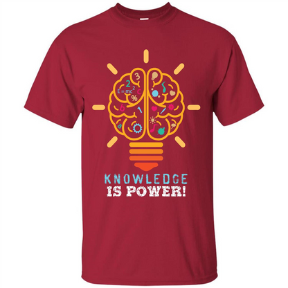 Student T-shirt Knowledge Is Power T-shirt Cardinal