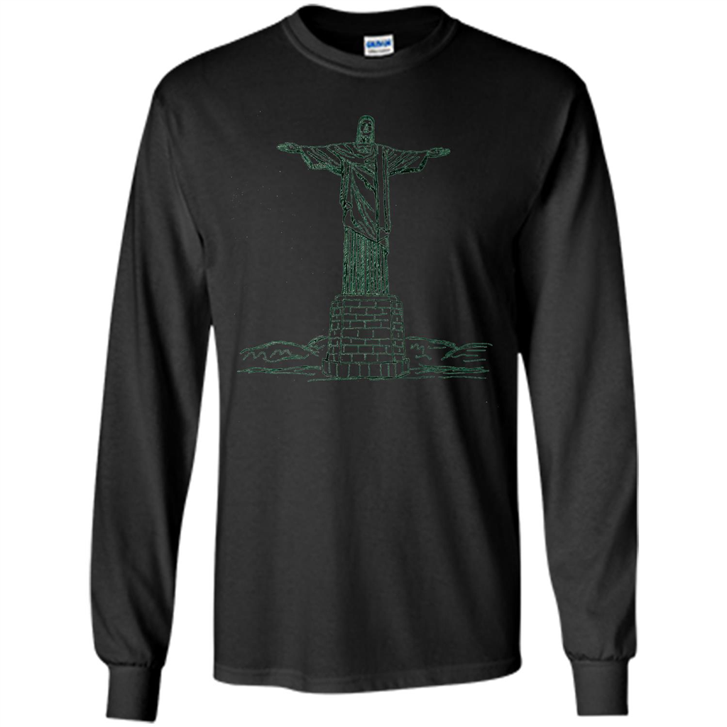 Christ The Redeemer Statue In Rio De Janeiro Brasil T-shirt Black