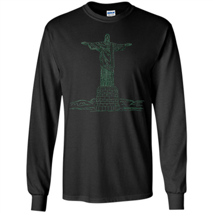 Christ The Redeemer Statue In Rio De Janeiro Brasil T-shirt Black
