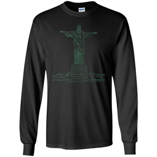 Christ The Redeemer Statue In Rio De Janeiro Brasil T-shirt Black