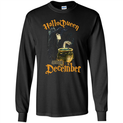 HalloQueen Are Born In December T-shirt Black