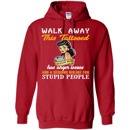 Autism Awareness T-shirt Walk Away This Tattooed Red