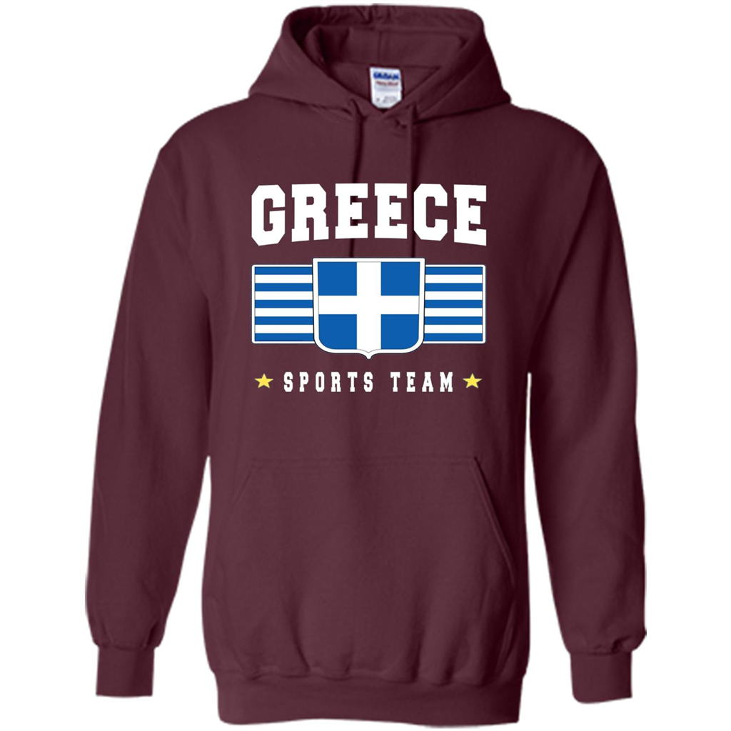 GREECE T-shirt Greek Flag T-shirt Sports Team Maroon