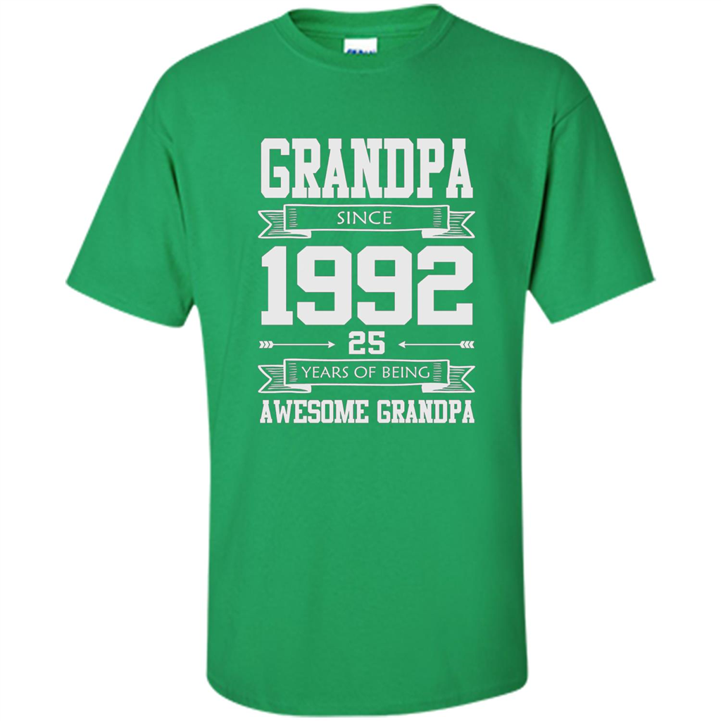 Grandpa Since 1992 - 25 Years Of Being Awesome Grandpa T-Shirt Irish Green