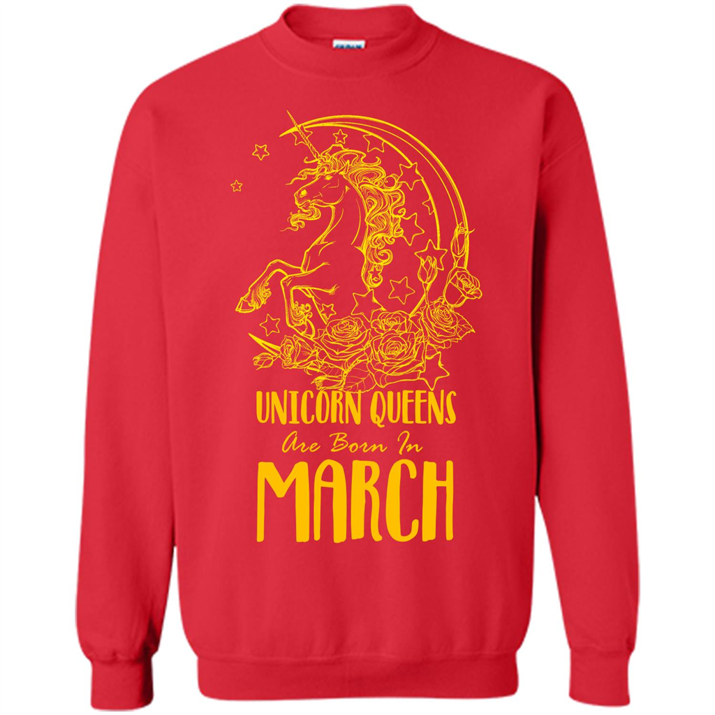 March Unicorn T-shirt Unicorn Queens Are Born In March Red
