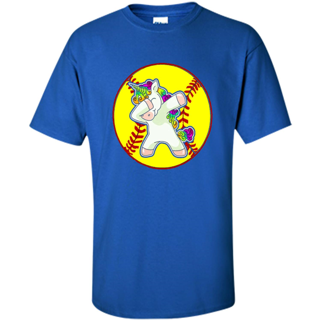 Unicorn Dabbing Softball T-shirt Royal